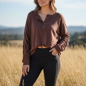 Free People Movement Long Sleeved Ribbed Top